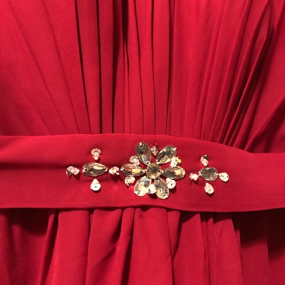 Red Sleeveless & Long Sleeve Prom/Bridesmaids/Formal Floor Length Gown - Picture 5 of 10